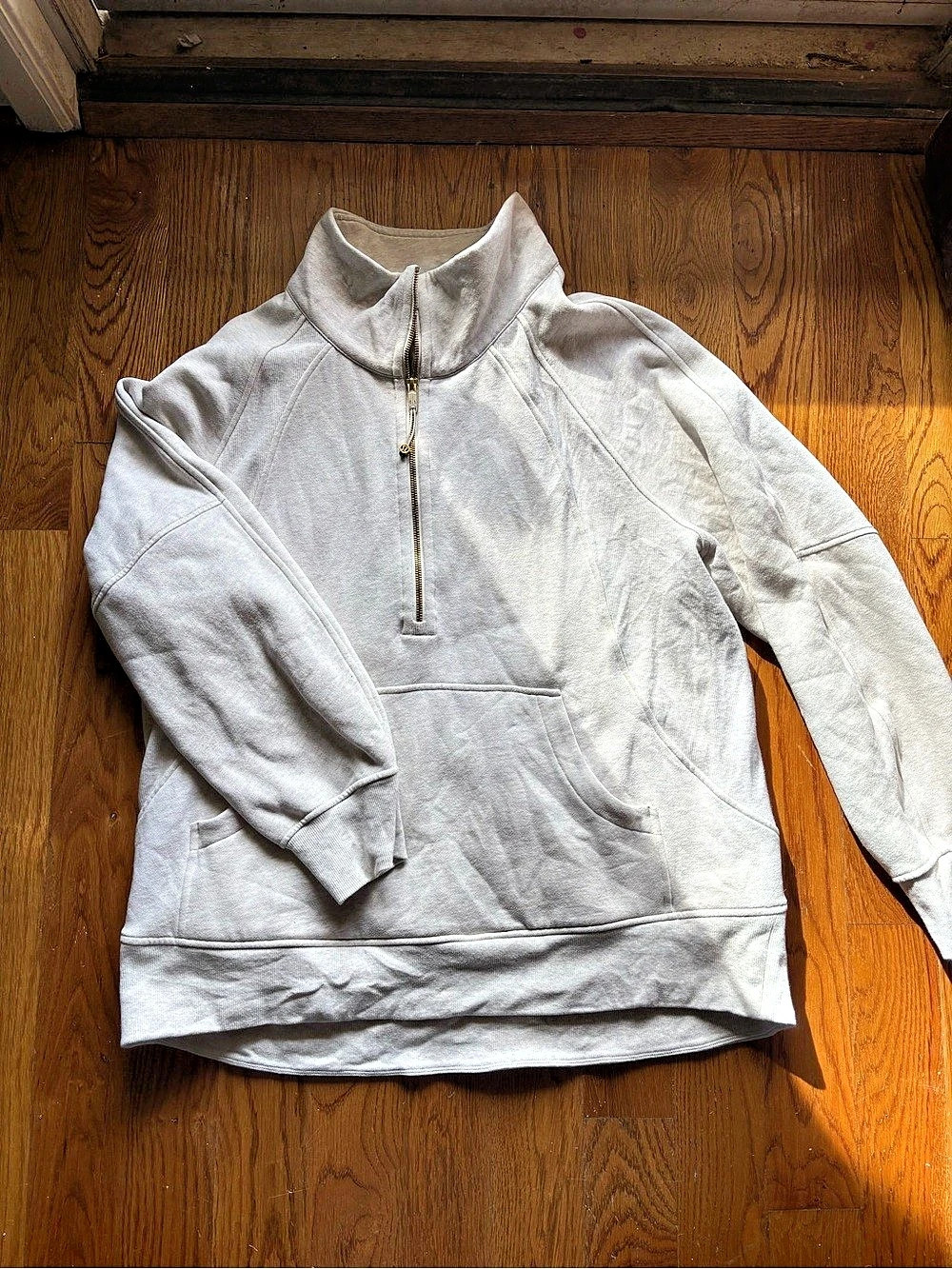 lululemon Scuba Oversized Half-Zip Heathered Light Ivory XL/XXL